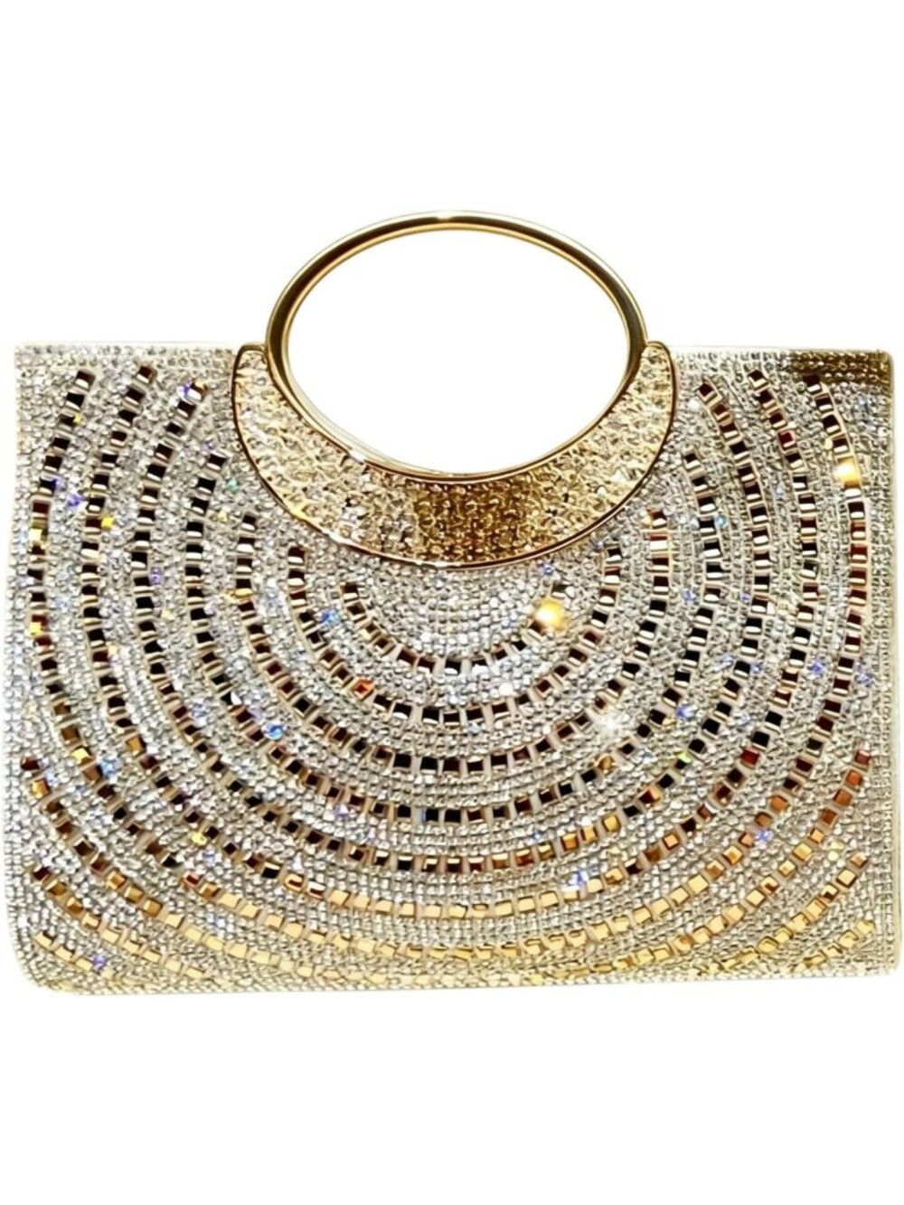 Sparkly Rhinestone Stripe Clutch | Elegant Bling Evening Bag for Parties